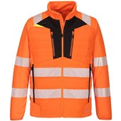 Portwest DX473 DX4 Orange/Black Padded Hi Vis Hybrid Baffle Jacket