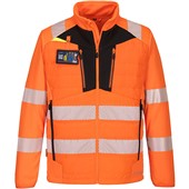 Portwest DX473 DX4 Orange/Black Padded Hi Vis Hybrid Baffle Jacket
