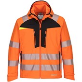 Portwest DX475 DX4 Orange/Black Mesh Lined Hi Vis Softshell Jacket (3L)