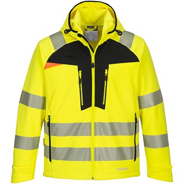 Portwest DX475 DX4 Yellow/Black Mesh Lined Hi Vis Softshell (3L)