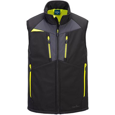 Portwest DX476 DX4 Black Mesh Lined Softshell Gilet (3L)