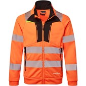Portwest DX477 DX4 Orange Funnel Neck Mesh Lined Full Zip Hi Vis Sweatshirt Jacket