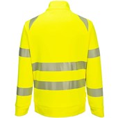 Portwest DX477 DX4 Yellow Funnel Neck Mesh Lined Full Zip Hi Vis Sweatshirt Jacket