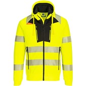 Portwest DX484 DX4 Yellow Lined Hi Vis Zipped Hooded Sweatshirt