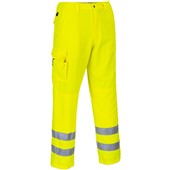 Portwest E046 Yellow Polycotton Hi Vis Cargo Trousers
