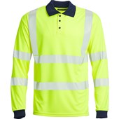 Blackrock Yellow GRS Sustainable Eco Long Sleeve Hi Vis Polo Shirt