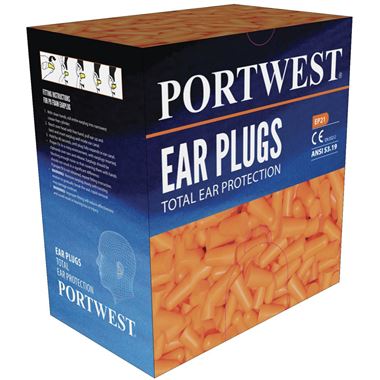 Portwest EP21 PU Foam Ear Plug Dispenser Refill (500 Pairs) - SNR 37
