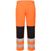 Portwest Essential ES046 Rail Orange Polycotton Hi Vis Cargo Trousers with Kneepad Pocket