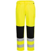 Portwest Essential ES046 Yellow Polycotton Hi Vis Cargo Trousers with Kneepad Pocket