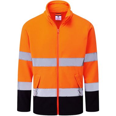 Portwest Essential ES251 Rail Orange Navy Hi Vis Contrast Two Tone Fleece Jacket