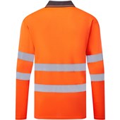 Portwest  Essential ES277 Rail Orange Hi Vis Long Sleeve Polo Shirt