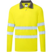 Portwest  Essential ES277 Yellow Hi Vis Long Sleeve Polo Shirt