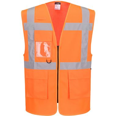 Portwest Essential ES376 Rail Orange Hi Vis MeshAir Cool Executive Vest