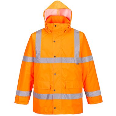 Portwest Essential ES460 Rail Orange Padded Waterproof Hi Vis Winter Jacket
