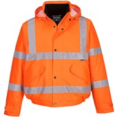 Portwest Essential ES463 Rail Orange Padded Waterproof Hi Vis Winter Bomber Jacket