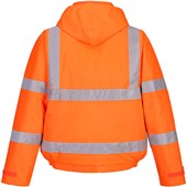 Portwest Essential ES463 Rail Orange Padded Waterproof Hi Vis Winter Bomber Jacket
