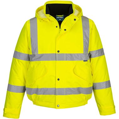 Portwest Essential ES463 Yellow Padded Waterproof Hi Vis Winter Bomber Jacket