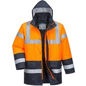 Portwest Essential ES466 Rail Orange Padded Waterproof Hi Vis Contrast Two Tone Winter Jacket