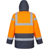 Portwest Essential ES466 Rail Orange Padded Waterproof Hi Vis Contrast Two Tone Winter Jacket