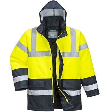 Portwest Essential ES466 Yellow Padded Waterproof Hi Vis Contrast Two Tone Winter Jacket
