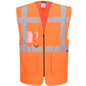 Portwest Essential ES476 Rail Orange Hi Vis Executive Vest