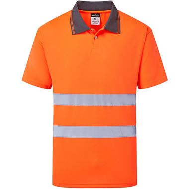 Portwest  Essential ES477 Rail Orange Hi Vis Polo Shirt