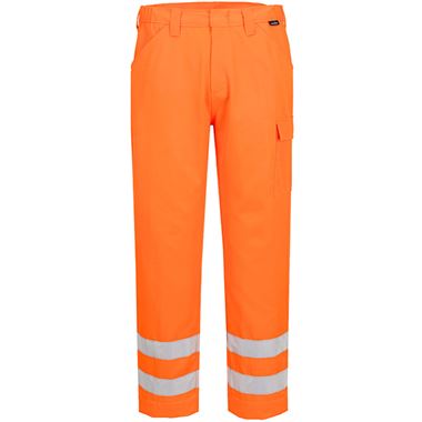 Portwest Essential EST46 Rail Orange Polycotton Hi Vis Cargo Trousers