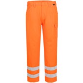 Portwest Essential EST46 Rail Orange Polycotton Hi Vis Cargo Trousers