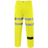 Portwest Essential EST46 Yellow Polycotton Hi Vis Cargo Trousers