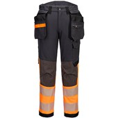 Portwest EV442 EV4 Orange Hi Vis Class 1 Stretch Detachable Holster Trouser