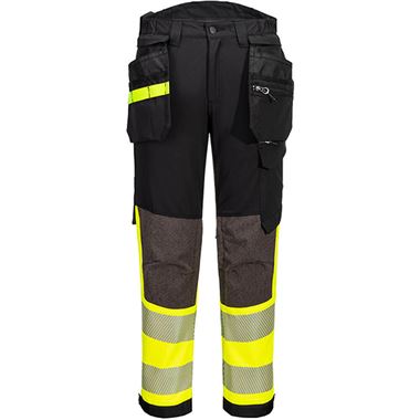 Portwest EV442 EV4 Yellow Hi Vis Class 1 Stretch Detachable Holster Trouser