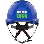 JSP EVOLite Skyworker Custom Printed Industrial Working At Height Safety Helmet - Vented Wheel Ratchet Micro Peak