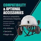 JSP EVOLite Skyworker Industrial Working At Height Safety Helmet - Vented Wheel Ratchet Micro Peak