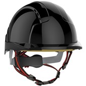 JSP EVOLite Skyworker Industrial Working At Height Safety Helmet - Vented Wheel Ratchet Micro Peak Black