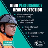 JSP EVOLite Skyworker Industrial Working At Height Safety Helmet - Vented Wheel Ratchet Micro Peak