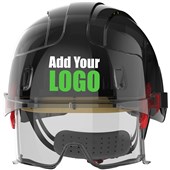 JSP EVO VISTAlens Custom Printed Safety Helmet with Integrated Eyewear - Vented - Wheel Ratchet