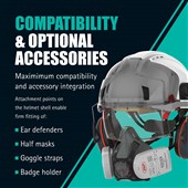 JSP EVO VISTAlens Safety Helmet with Integrated Eyewear - Vented - Wheel Ratchet