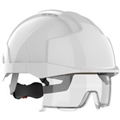JSP EVO VISTAlens Safety Helmet with Integrated Eyewear - Vented - Wheel Ratchet White