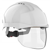 JSP EVO VISTAshield Safety Helmet with Integrated Faceshield - Vented - Wheel Ratchet White