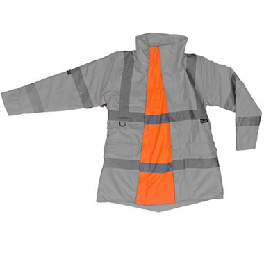 Leo Workwear Rail Orange EcoViz Maternity Expander for Cheristow Women's Hi Vis Jacket
