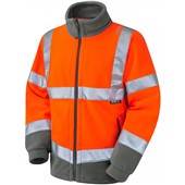 Leo Workwear Hartland Orange EcoViz Hi Vis Fleece Jacket
