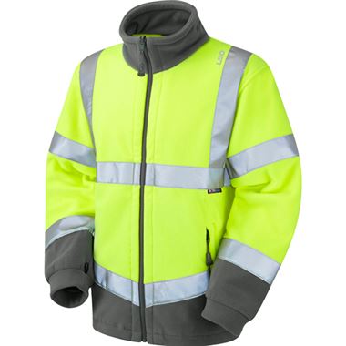 Leo Workwear Hartland Yellow EcoViz Hi Vis Fleece Jacket