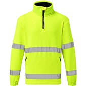 Portwest F302 Yellow 1/2 Zip Hi Vis Fleece