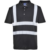 Portwest F477 Black Iona Hi Vis Polo Shirt 