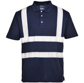 Portwest F477 Navy Iona Reflective Hi Vis Polo Shirt 155g