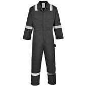 Portwest F813 Black Iona Polycotton Reflective Hi Vis Coverall 245g