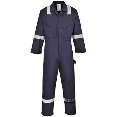 Portwest F813 Navy Iona Polycotton Reflective Hi Vis Coverall 245g