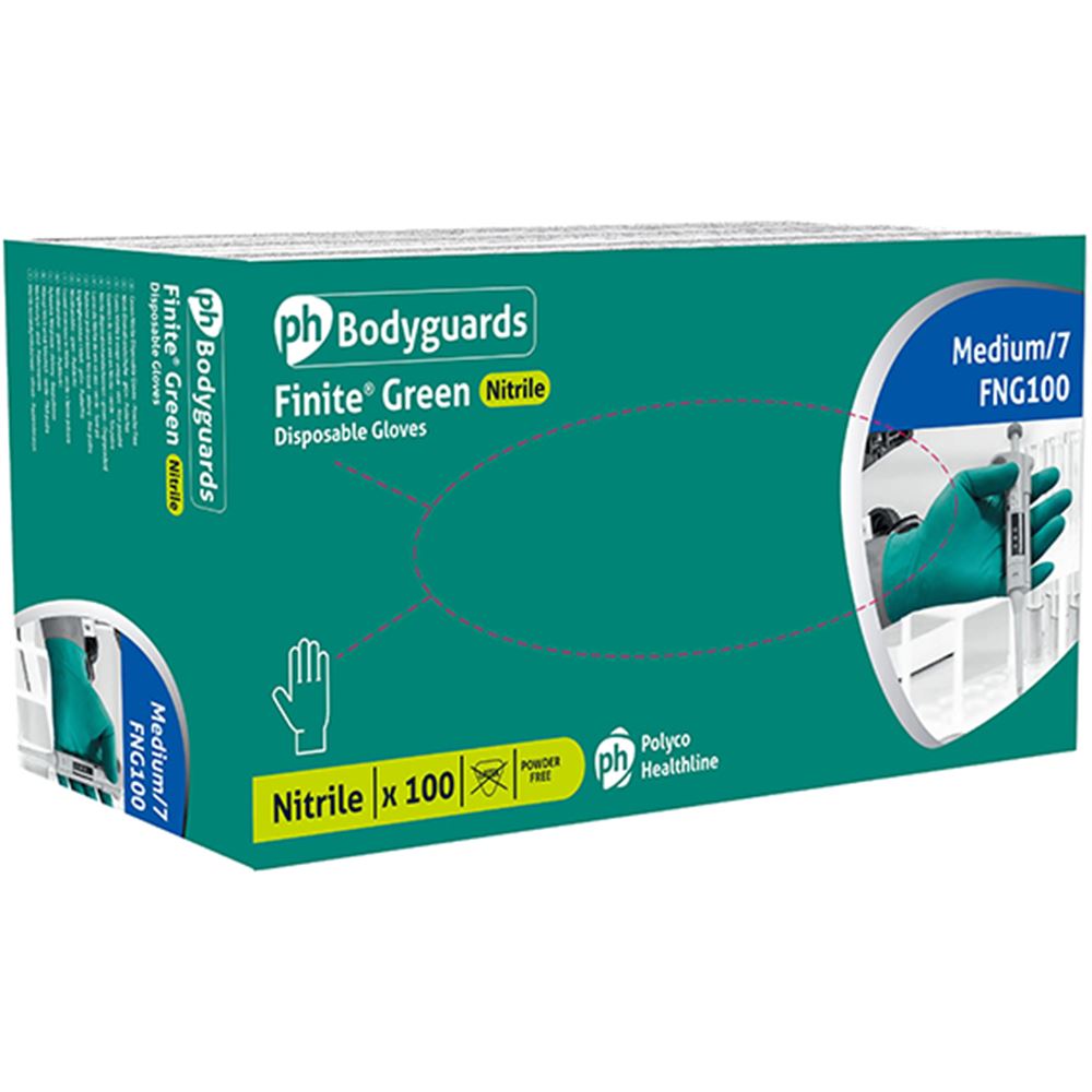 Polyco FNG100 Finite Green Disposable Gloves Safetec Direct