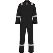 Portwest FR21 Bizflame Plus Flame Resistant Anti Static Super Lightweight Coverall 210g Black