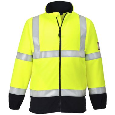 Portwest FR31 Yellow/Navy Modaflame Knit Inherent Flame Resistant Anti Static Arc Hi Vis Fleece Jacket